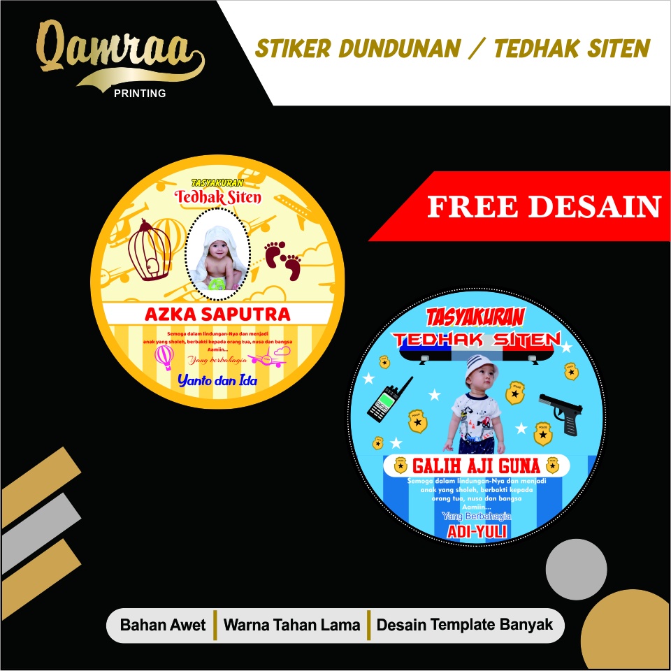 

Stiker Dundunan | Stiker Tedan Siten Mika Plastik | Stiker Dundunan Sticker Tasyakuran Tedhak Siten |stiker tedak siten | tedak siten mika plastik | stiker tasyakuran cowok cewek