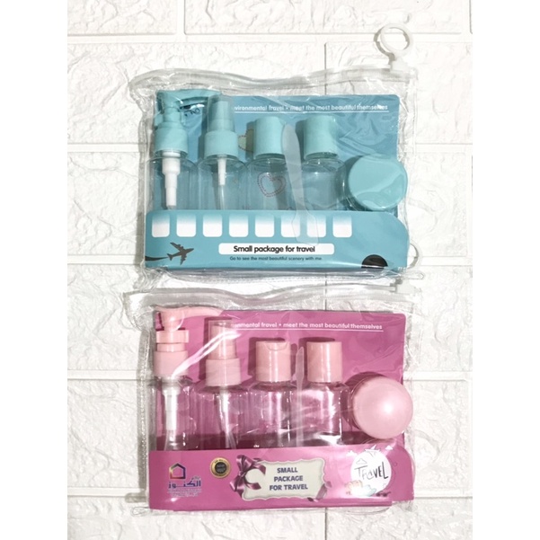 Botol Sabun Kosong Spray Parfum Kosmetik Tempat Sabun Mini 7 in 1 Travel Toiletries Kit Bottle Travel Kit Set Size