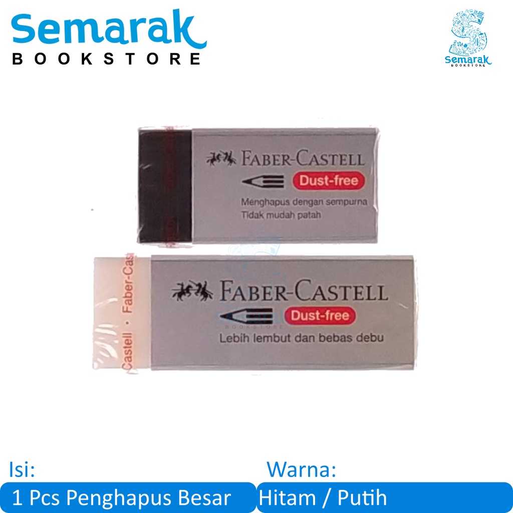 

Faber Castell Eraser Dust-Free Penghapus Besar - Putih / Hitam