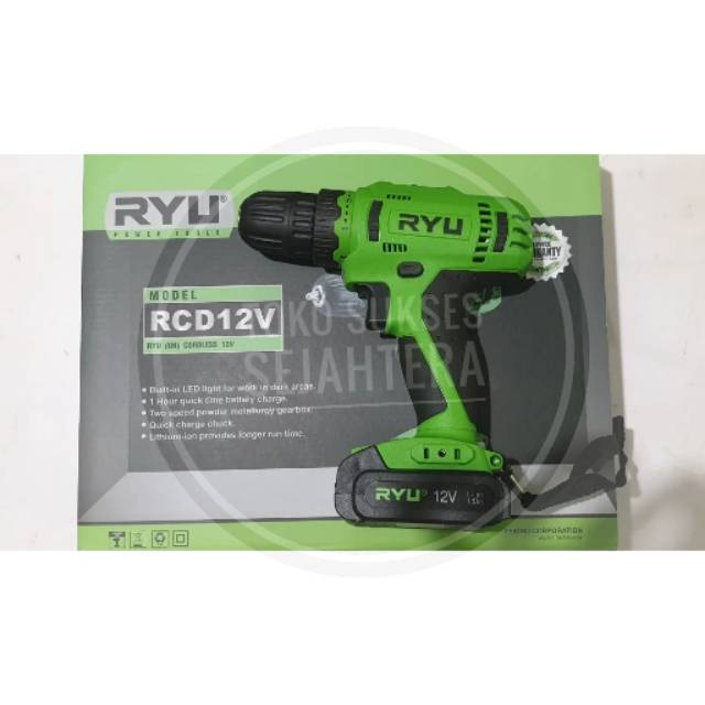 RYU RCD 12V Cordless Drill 12 V Mesin Bor 2 Beterai Cordless 12V 12 Volt Cordless Ryu 2 Baterai RCD 12V Cordless Drill 12 V