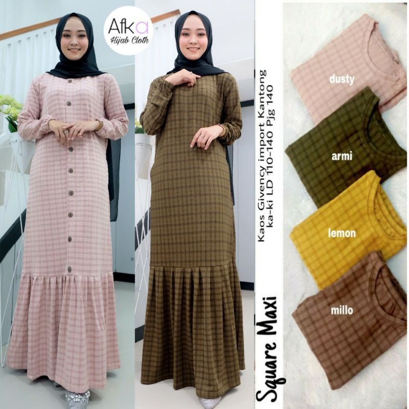 Square maxi./Dress Square maxi hijab bh afka
