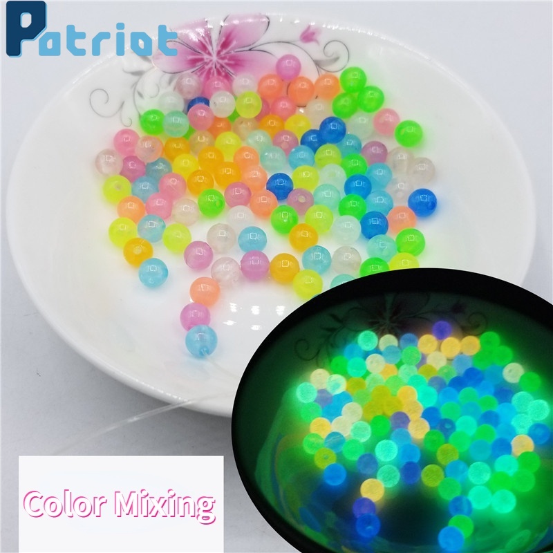 6/8/10/12mm Mixed Color Acrylic Luminous Loose Beads For DIY Bracelets Necklace Making