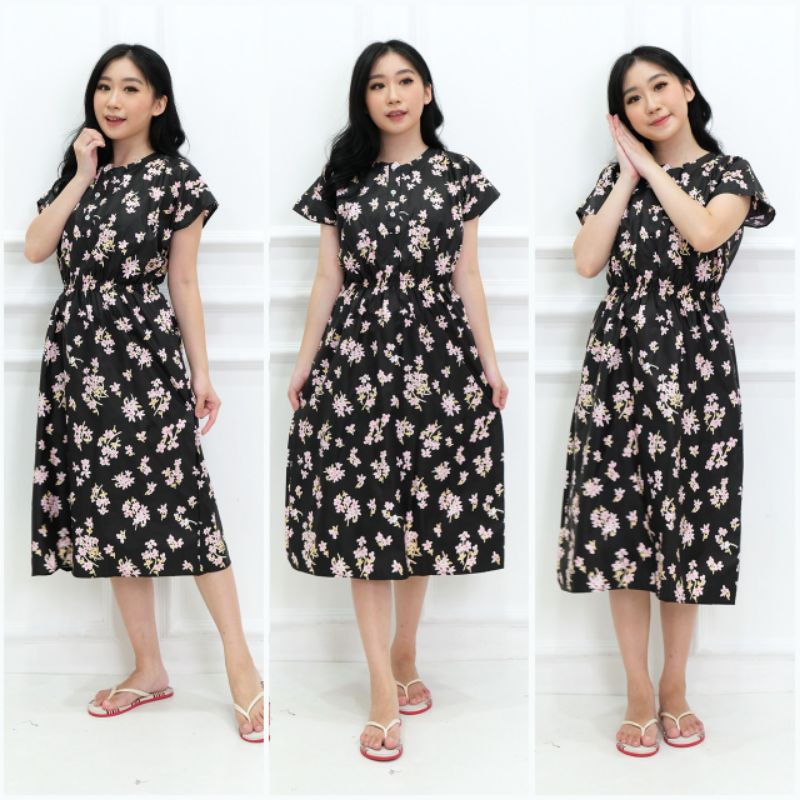 DASTER MANOHARA KARAKTER LD 115 | KANCING DEPAN BUSUI BUMIL BAJU TIDUR VIRAL-MANO LALUNA HITAM