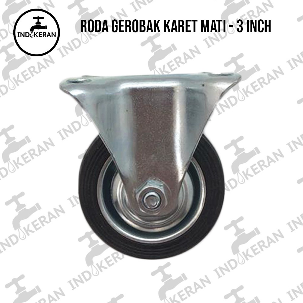 INDOKERAN - Roda Gerobak Karet Mati - 3 Inch