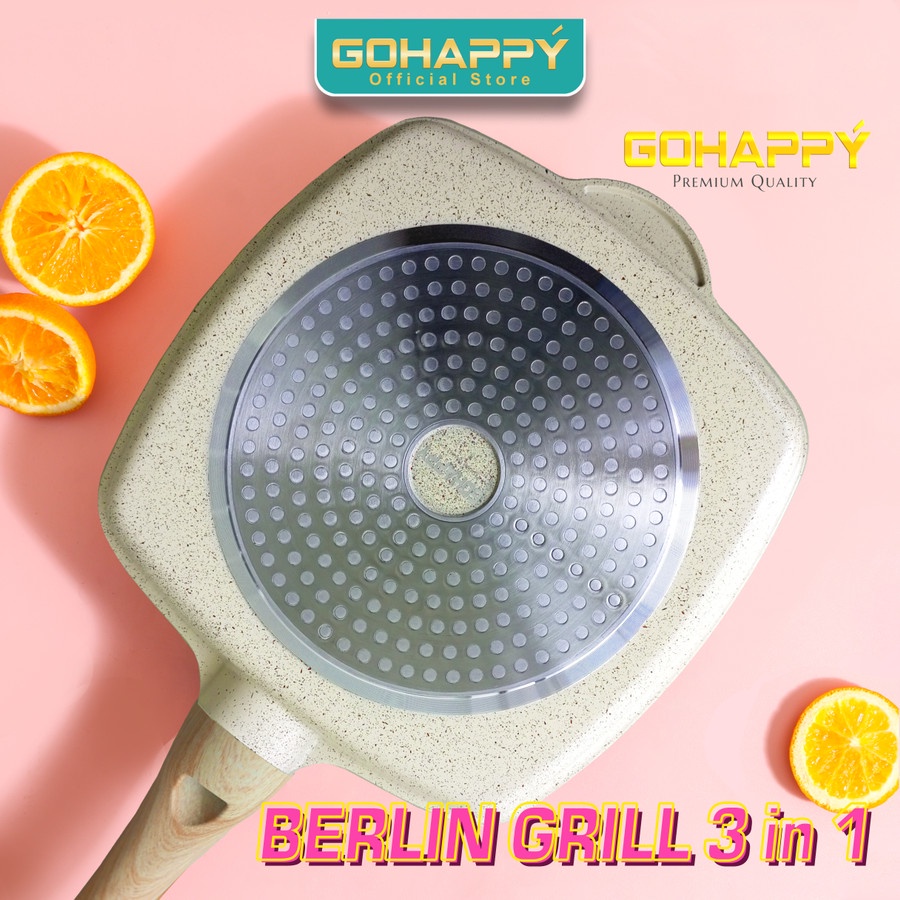 Panci 3 sekat Berlin Brunch Grill Fry Pan Multipan devided- FRYING PAN BERLIN Panci Grill Pan (28CM) Multifungsi 3 in 1 Devider Penggorengan -Panci 3 sekat Berlin Brunch Grill Fry Pan Multipan devided - Frypan 3 in 1 BERLIN