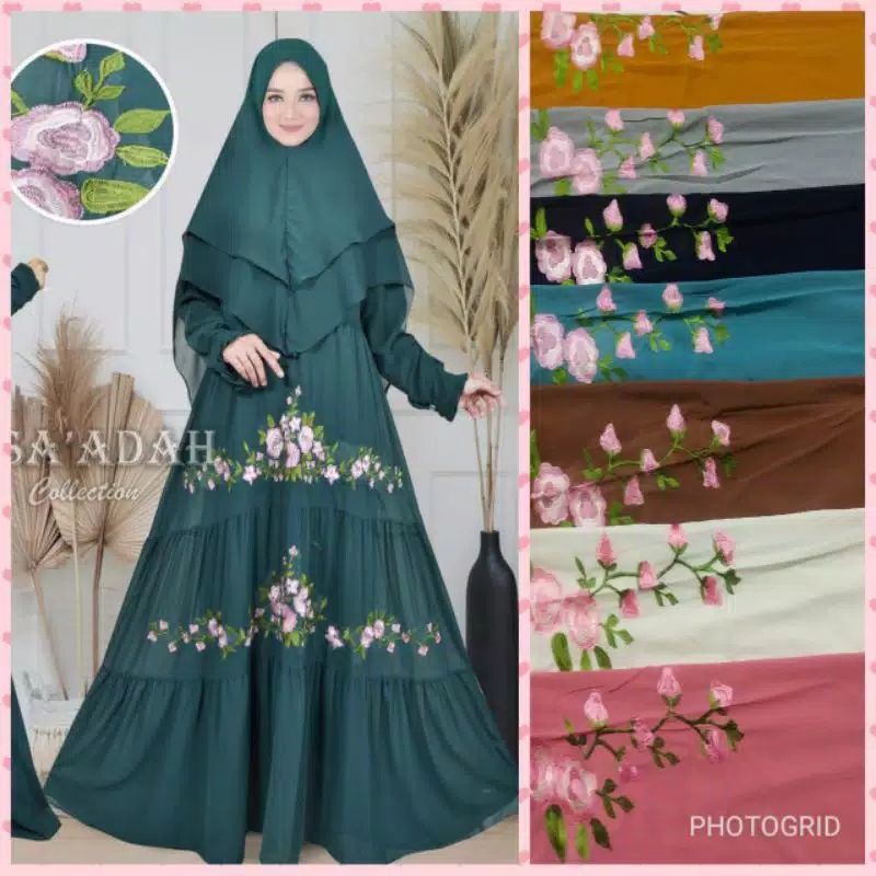GAMIS SYARI CERUTY BORDIR // GROSIR TANGAN PERTAMA TERMURAH