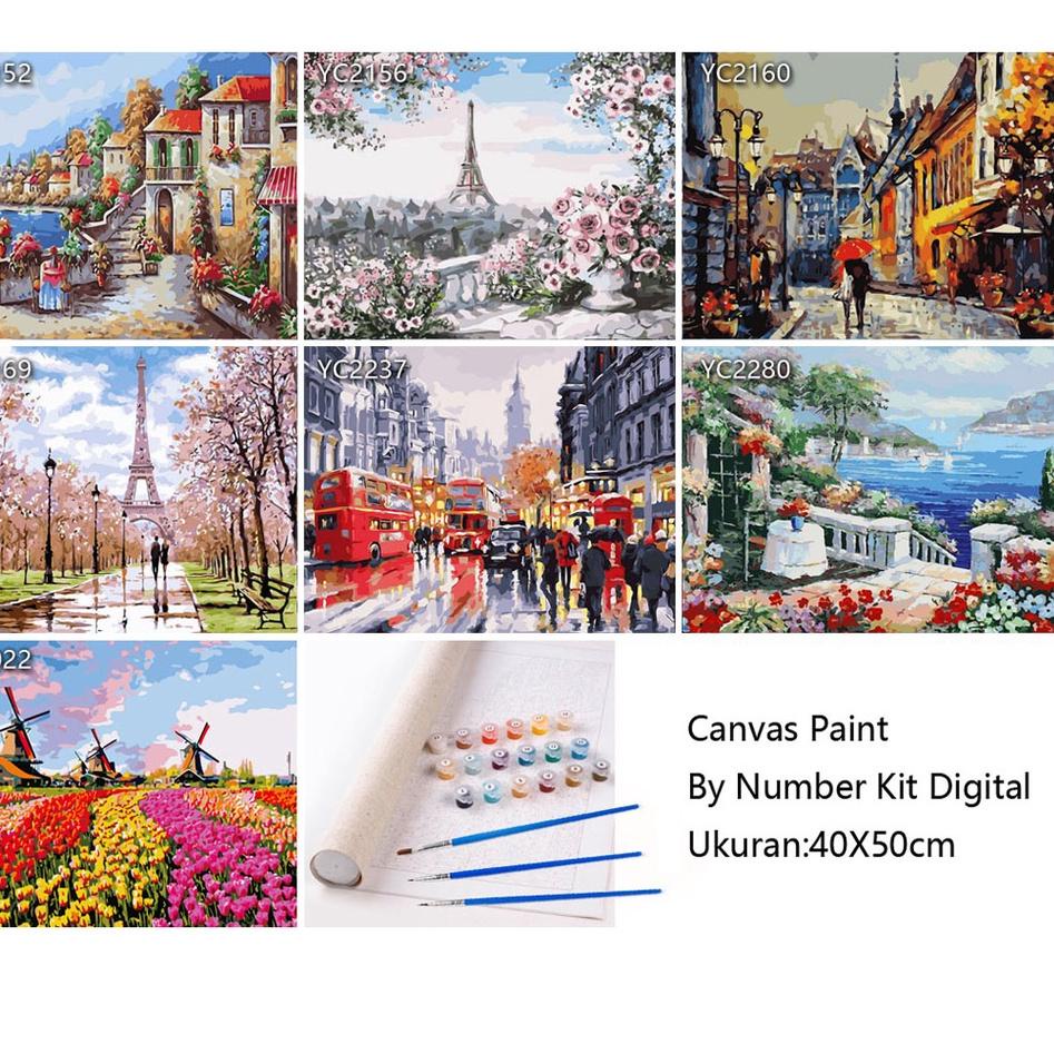 

[KODE 996] MYSTYLE CANVAS PAINT BY NUMBER KIT 40x50CM PAKET MELUKIS LUKISAN DIGITAL OIL PAINTING DIY