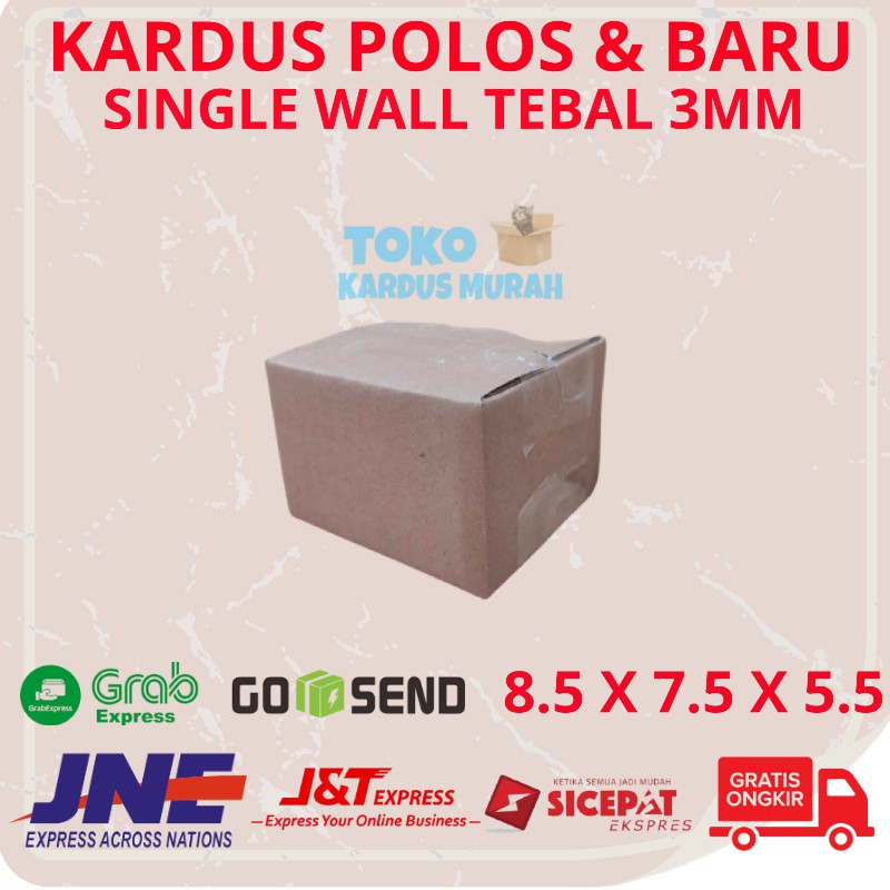 

Kardus Box Karton Polos Baru Packing Kotak Dus Bok Tebal Single Wall Harga 1 Lembar 8.5 x 7.5 x 5.5