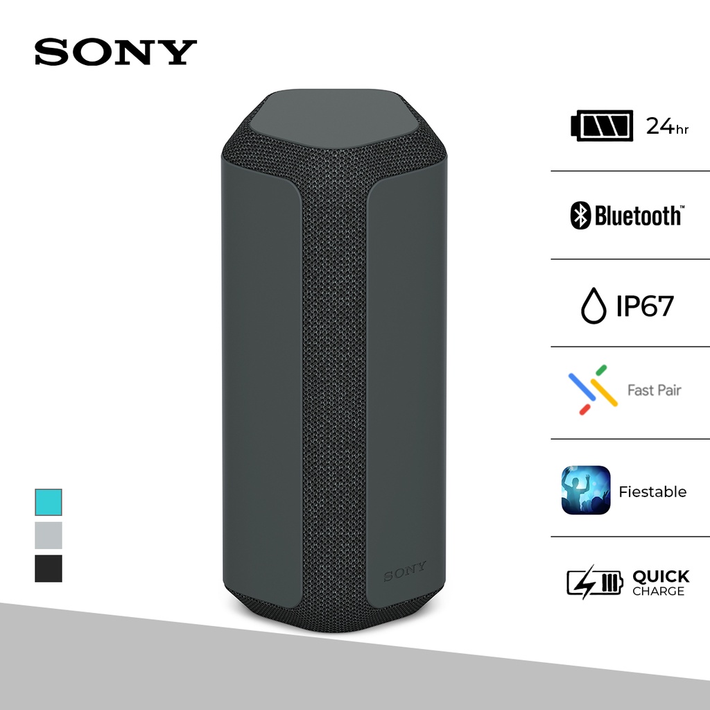 Speaker Sony SRS-XE300 X-Series Speaker Bluetooth Mega Bass Battery Up to 24h For Android &amp; IOS - Black Portable Wireless Speaker