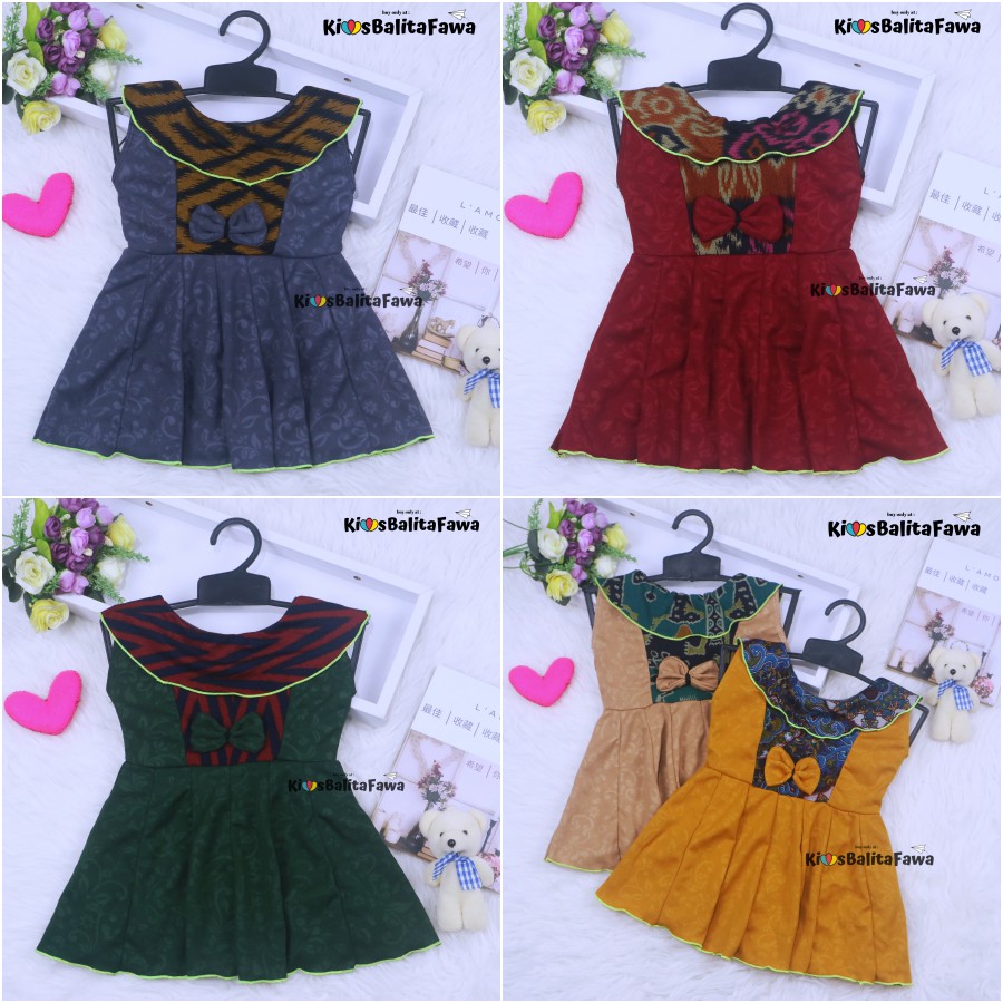 (0-6 Bulan) Dress Cantika Baby New Born / Dres Yukensi Anak Perempuan Pakaian Bayi Baju Murah babycinnamon