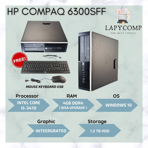 PC MINI HP NEW 6300SFF HDD BESAR 1.2TB (INTEL i5-3470/4GB RAM/WIN 10) - PC DESKTOP HP COMPAQ MURAH