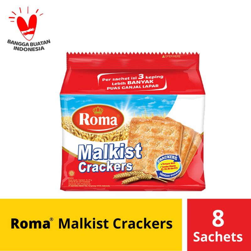 

Roma Malkist Crackers 8 sachet berat 27 gram