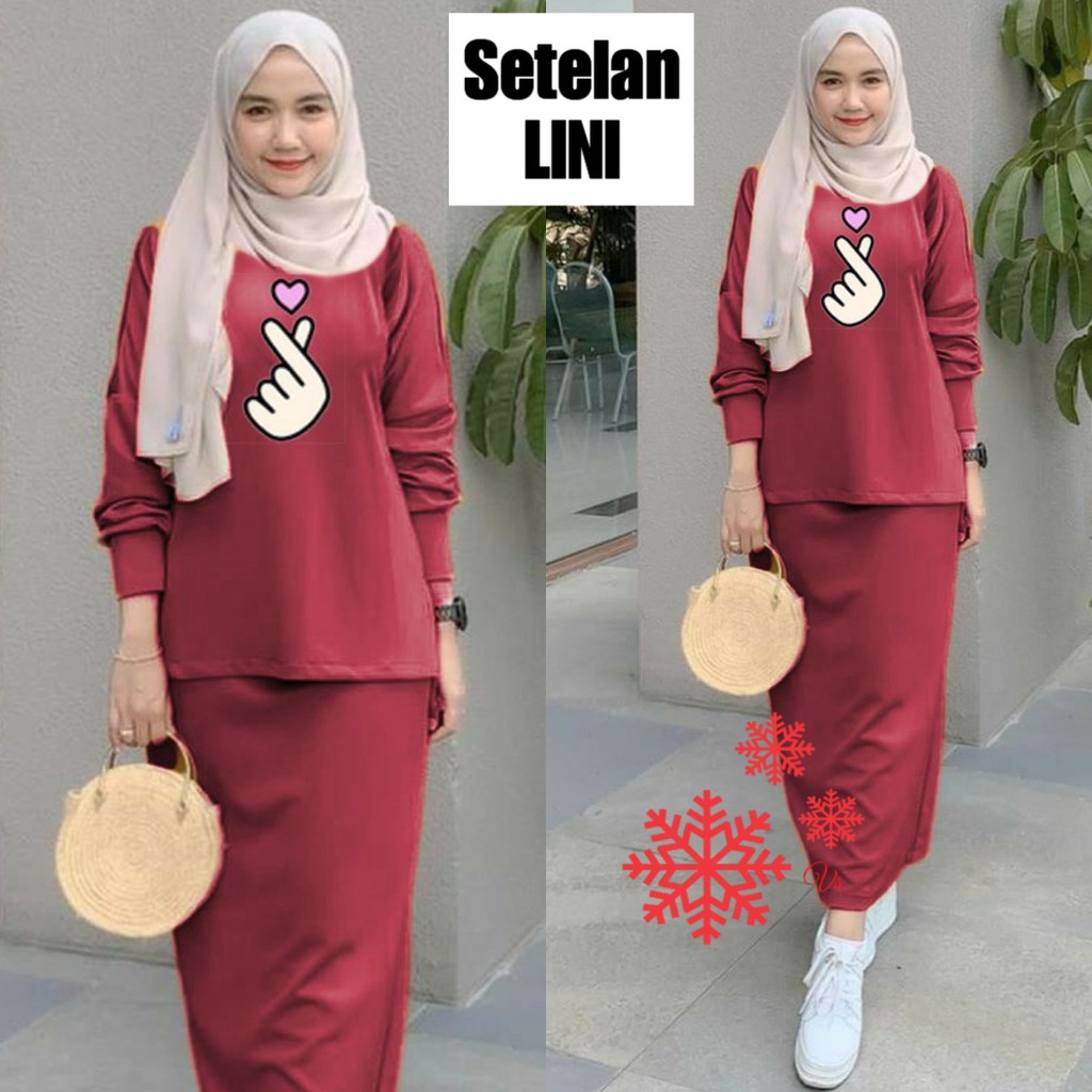 INDOBEST SETELAN LINI WANITA / STELAN BAJU ROK LENGAN PANJANG PESTA