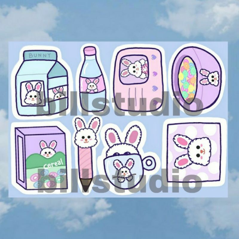 

Stickers cute bunny #2 8 pcs Sticker rabbit Sticker set phone