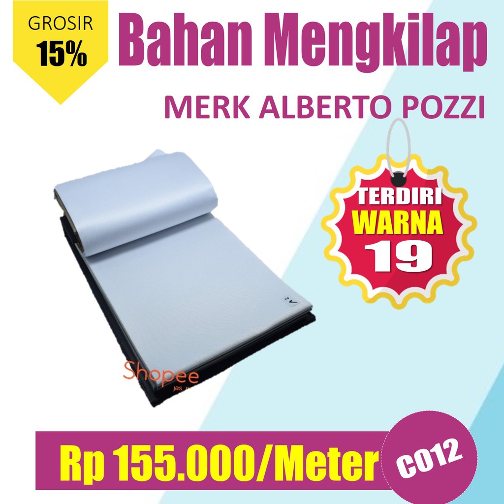 Jual Bahan Kain Jas Mengkilap Murah| Merk Alberto Pozzi | Toko Kain Terlengkap Di Shopee