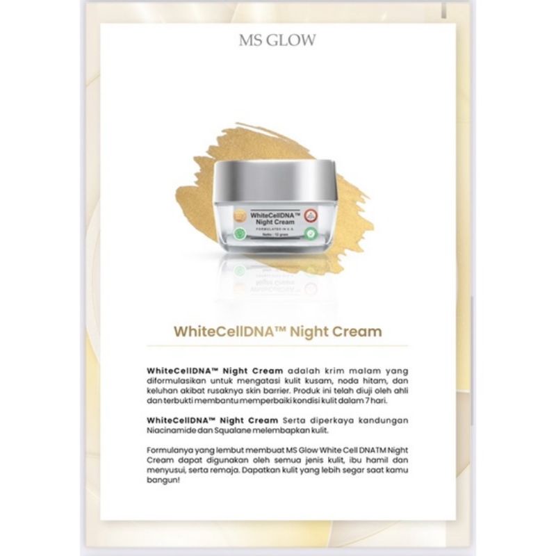 White Cell DNA Night Cream &amp; White Cell DNA Serum by Ms Glow