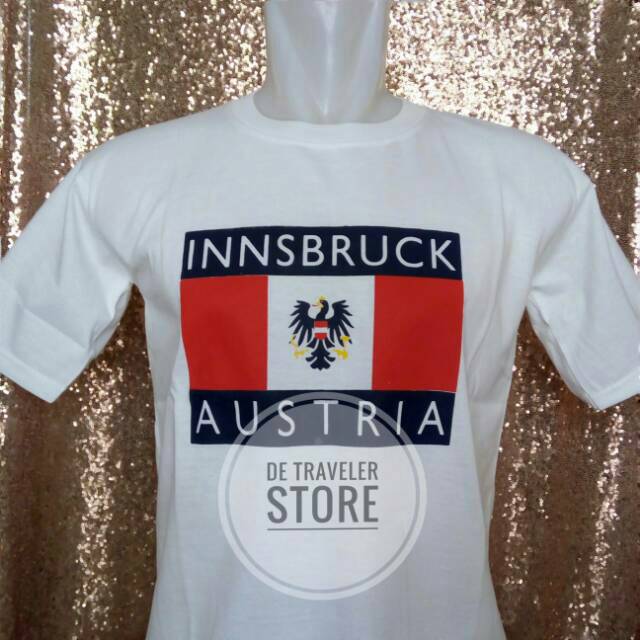 Kaos Souvenir Negara Austria / Baju Eropa Oleh-Oleh Austria Innsbruck Murah