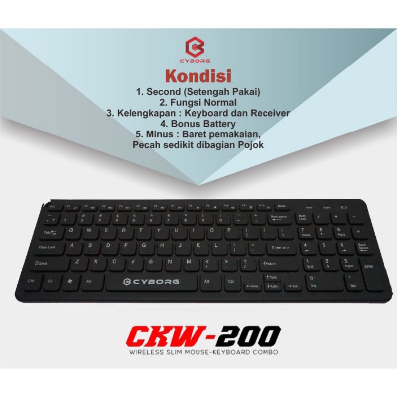 Keyboard Wireless Cyborg CKW-200