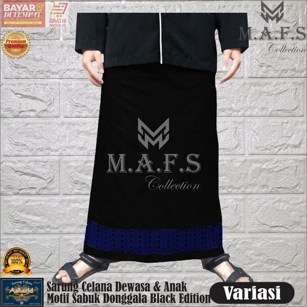 SARUNG CELANA ANAK &amp; DEWASA MOTIF POLOS SABUK BLACK SERIES