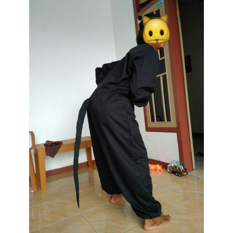 kostum kera monyet hitam polos dan putih polos