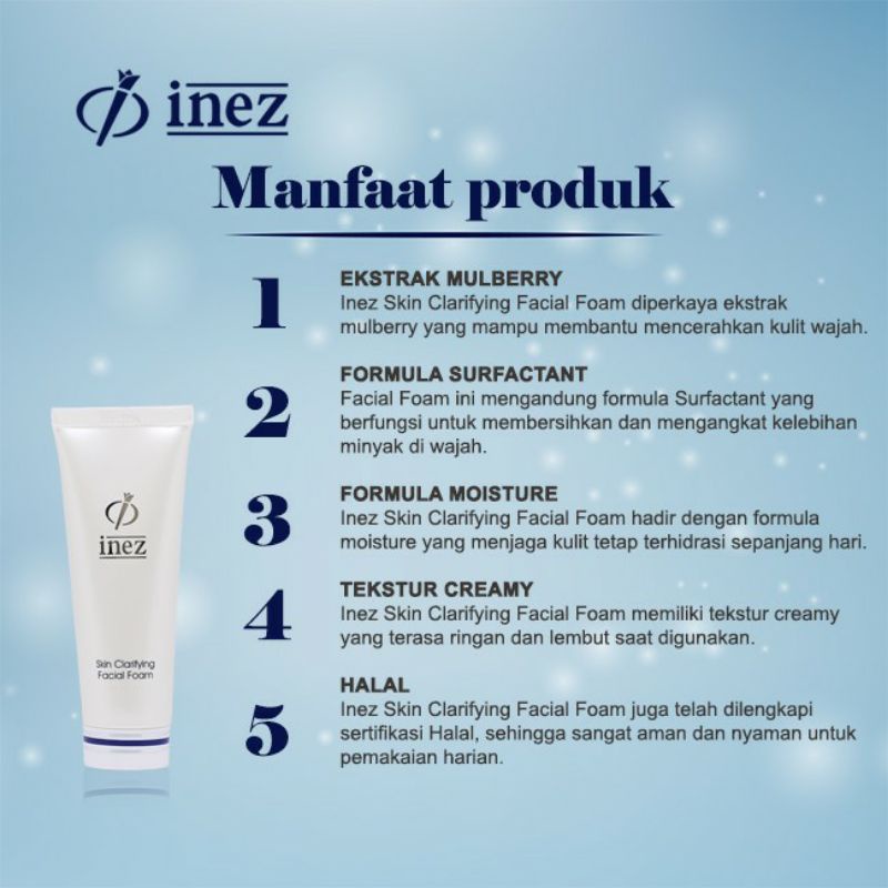 INEZ Skin Clarifying Facial Foam / Sabun Wajah