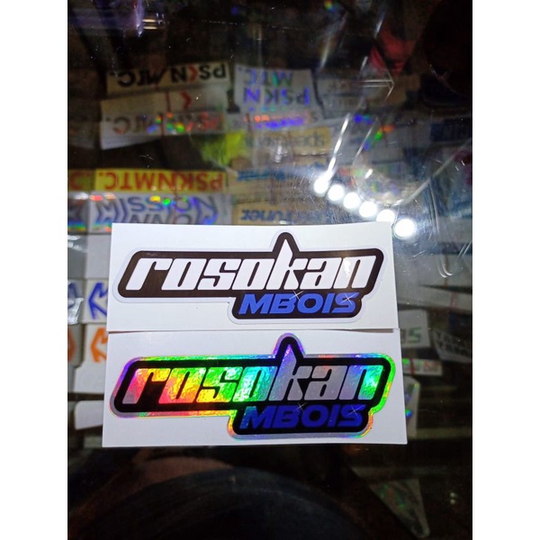 Sticker print cutt + laminasi glossy rosokan mbois