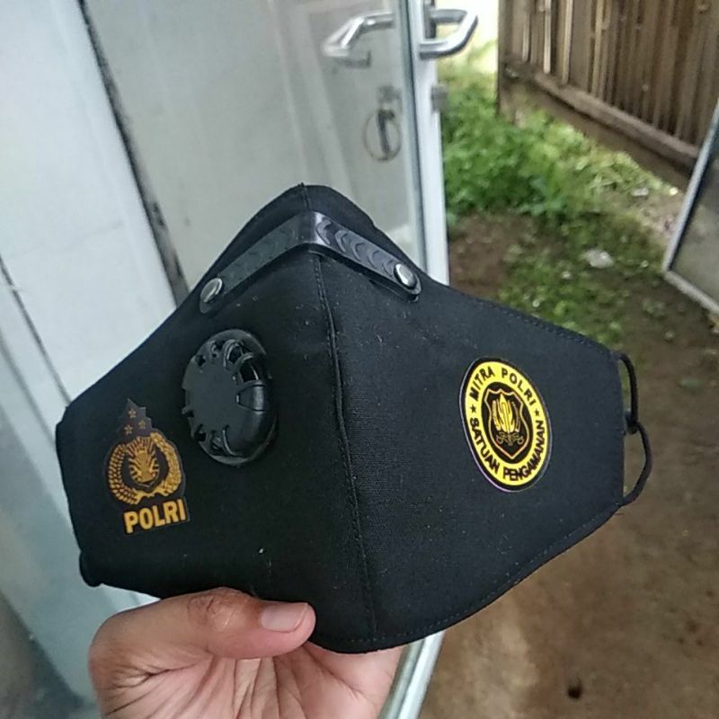 masker vemtilator 3 lapis/masker mitra polri terbaru/masker satpam/masker security/masker kain 3 lap