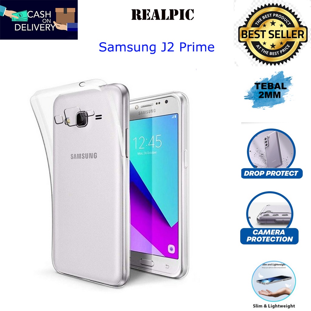 Case Samsung Galaxy J2 Prime Casing Clear HD KETEBALAN 2MM BENING TRANSPARAN TPU Premium Softcase