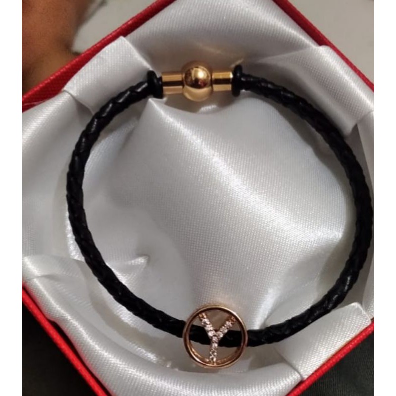 gelang pria wanita tali hongkong dengan  satu huruf xuping