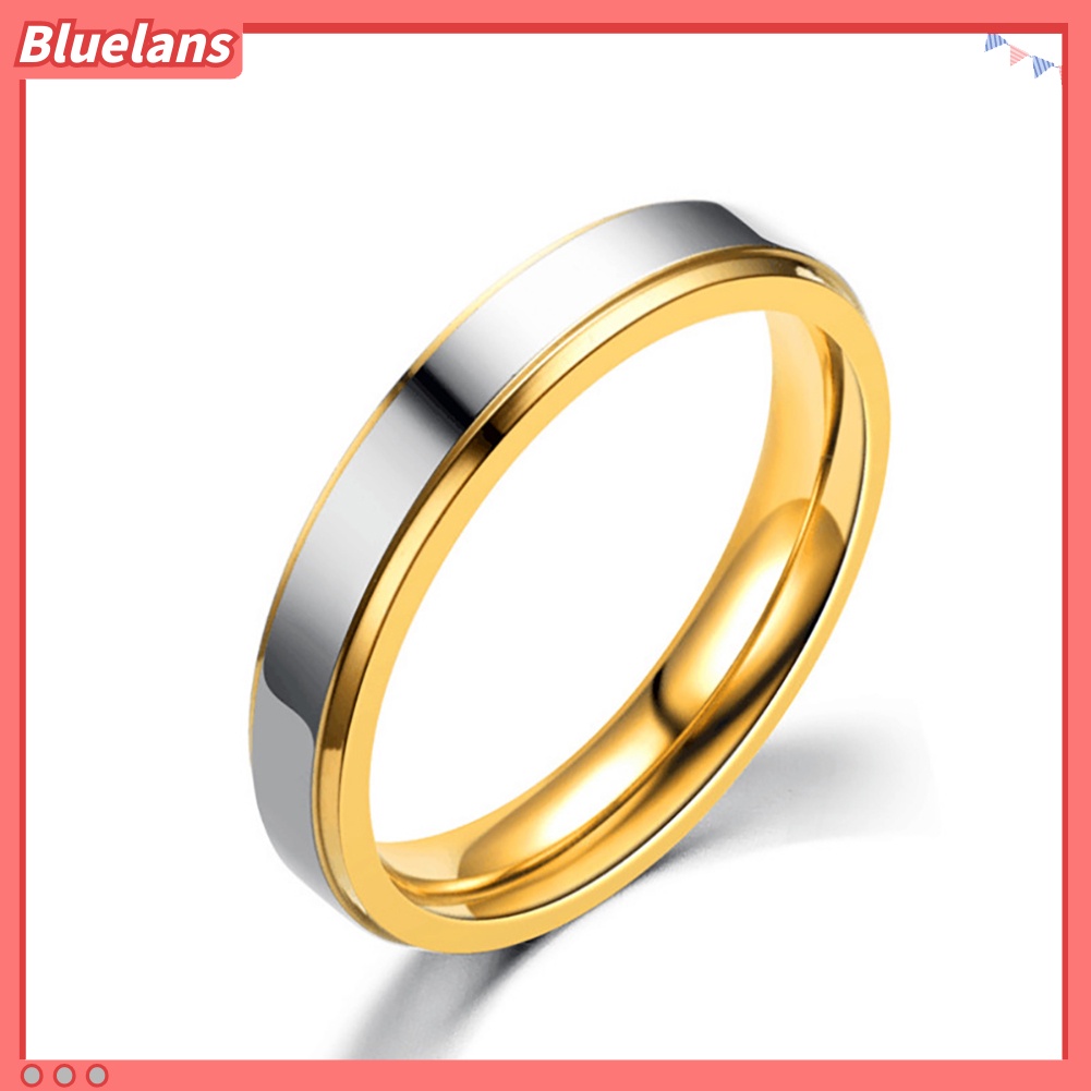 Bluelans Fashion Lover Couples Women Titanium Steel Engagement Wedding Ring Band Jewelry