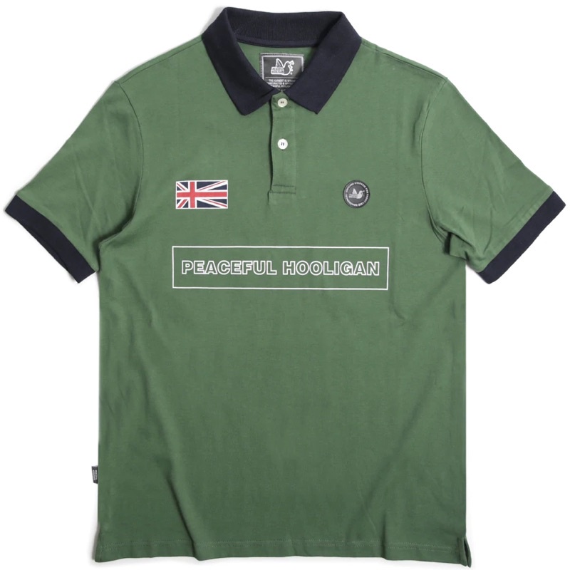 Peaceful Hooligan - Flag Polo Shirt Race Green Original
