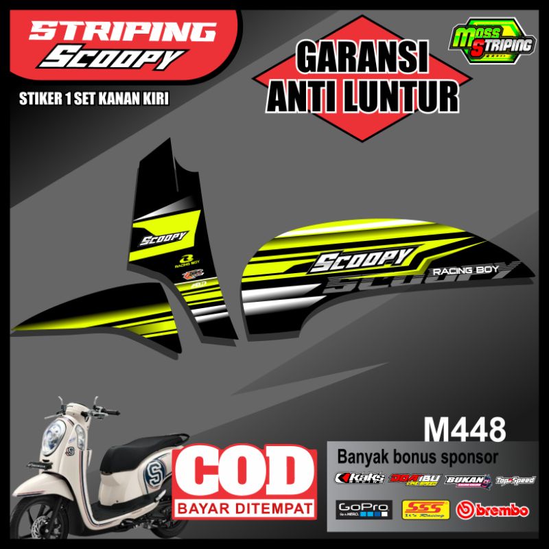 Stiker Variasi Scoopy Fi 2013 2014 2015 kode M448 Striping Stiker Sticker Lis Variasi Pariasi Sepeda