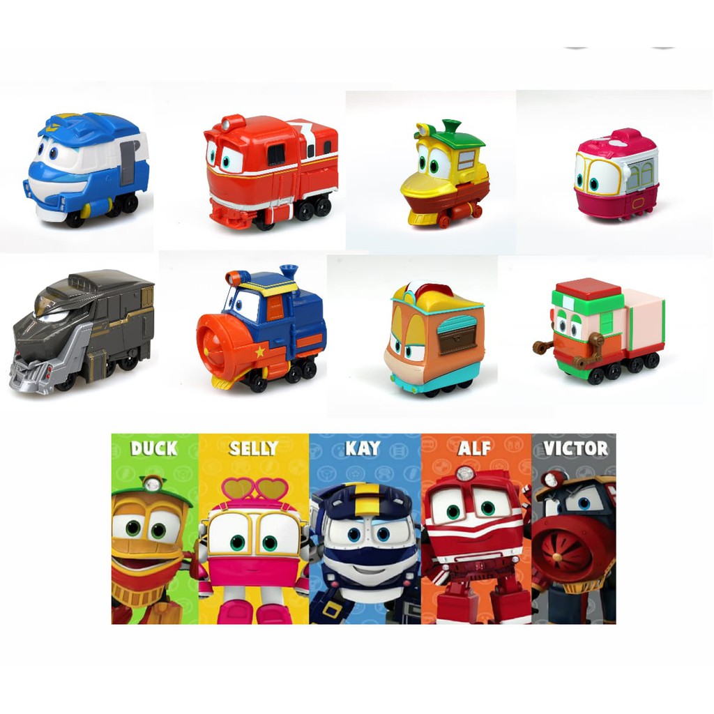 Robot Trains Diecast Set 8pc Mainan Anak Original