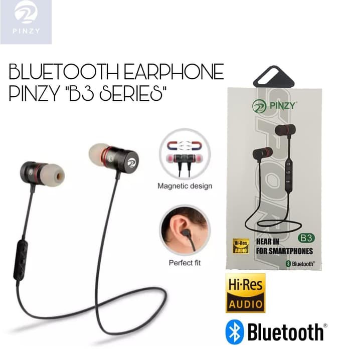 Headset Bluetooth Sport Magnetic Pinzy B3 - Pinzy B3 Magnetic Earphone