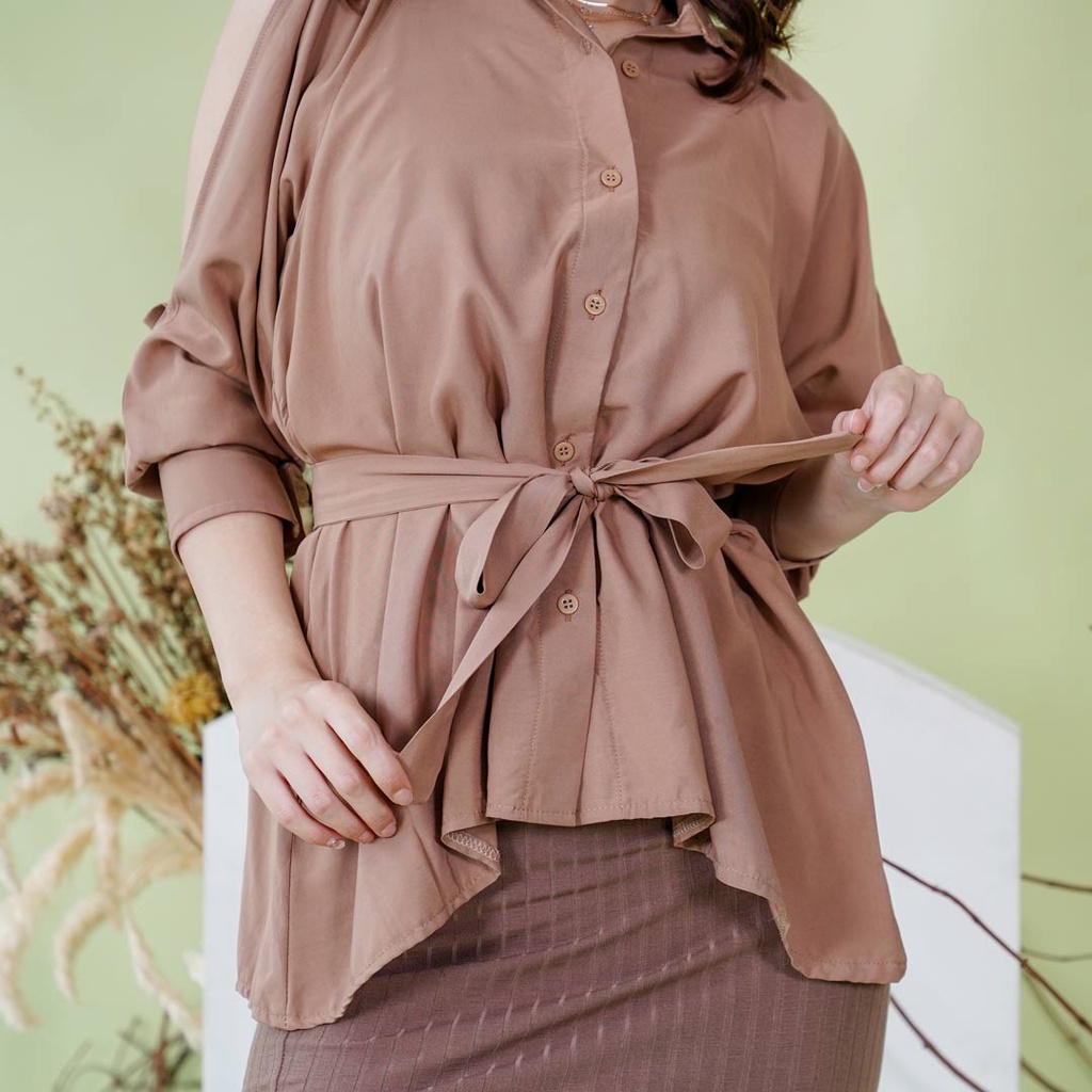 Kemeja Cut Off Sea Blouse Atasan Wanita