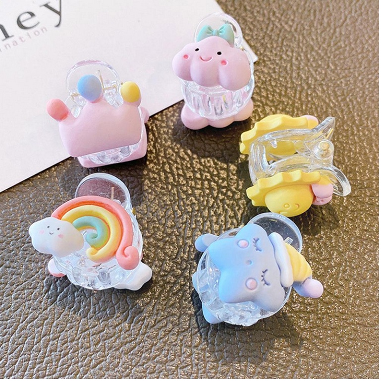 HOPYLOVY Jepitan Rambut Jedai Mini Karakter Lucu Gaya Korea Warna Pastel | Jepitan Anak Perempuan