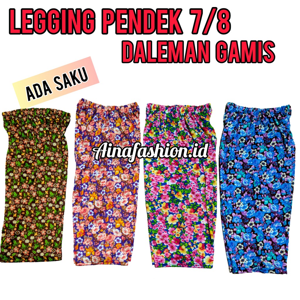 Celana Pendek Hyget Harian Santai (Ada Saku) - LEGGING HYGET MOTIF PENDEK 7/8 MURAH