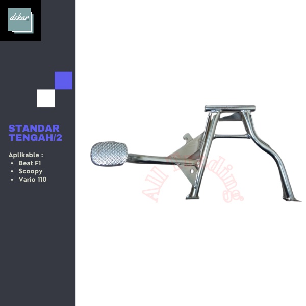 Standar Tengah Standar 2 Beat F1 Warna Chrome Ring 17 & 14