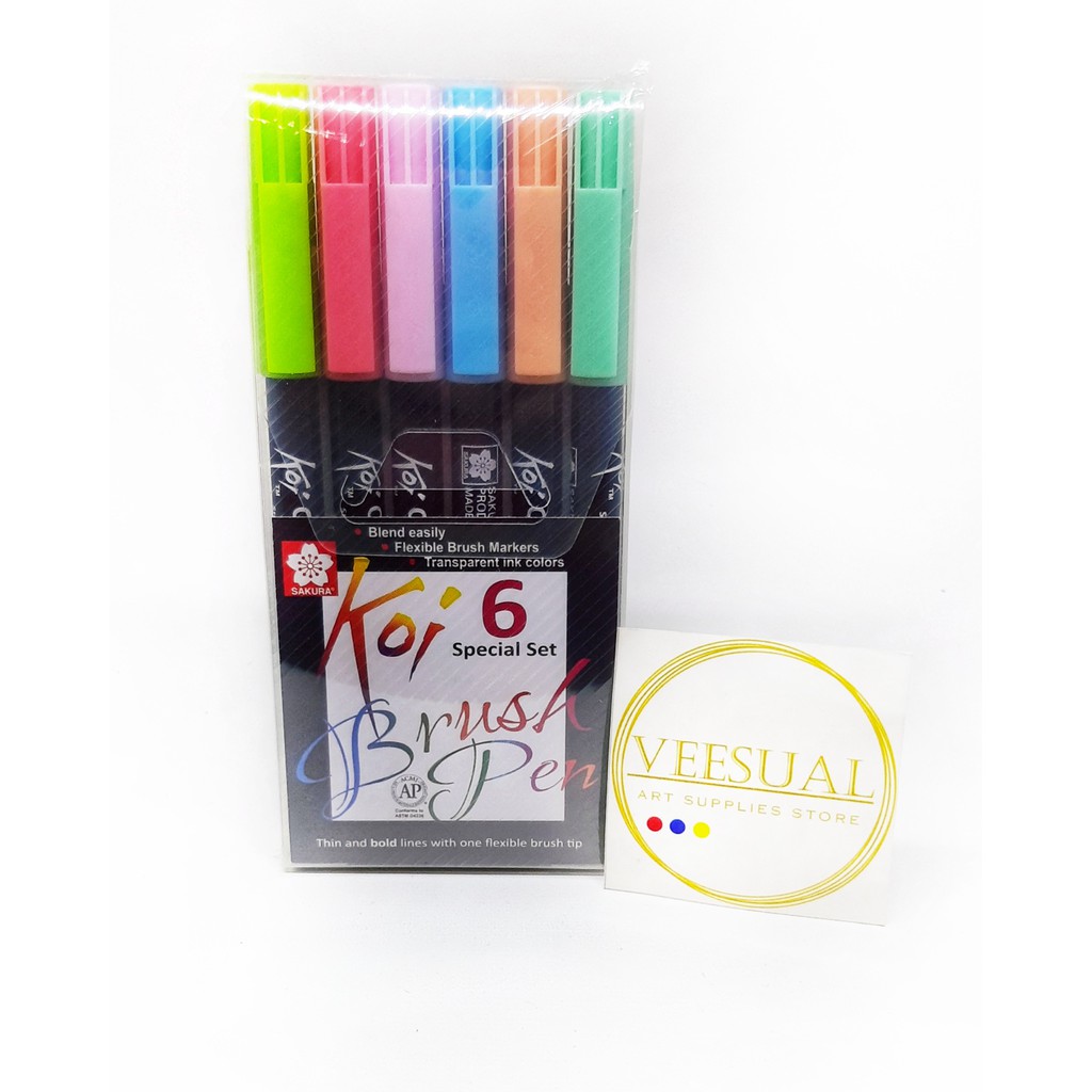 

Sakura KOI Coloring Brush Pen - 6 Pastel Colors Set