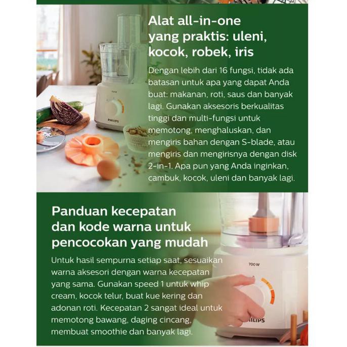PHILIPS Daily Food Processor HR7310/00 - HR7310 HR 7310 Garansi Resmi - Hitam