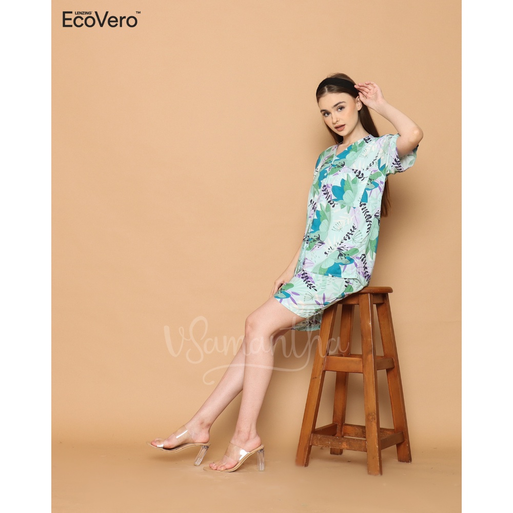 vSamantha - Pajamas Piyama One Set Ecovero Keiko Green Tea