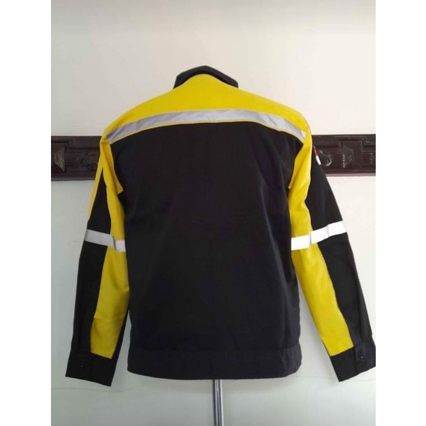 SERAGAM SAFETY KUNING HITAM RESLETING