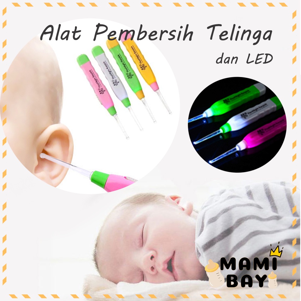 OKEYI Pembersih telinga bayi anak LED korek kuping lampu senter earpick flashlight