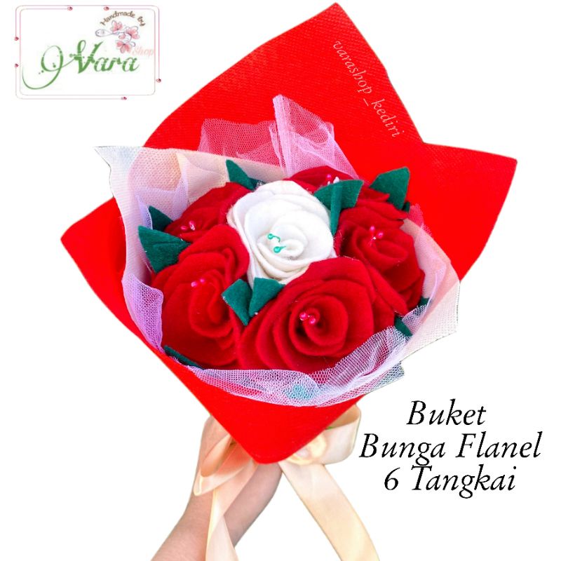 [READY] Buket Bunga flanel 6tangkai  / bunga flanel / buket bunga / buket bunga flanel