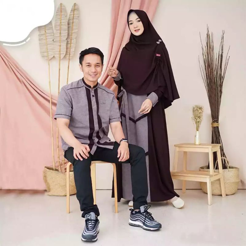 COD | BAJU KAPELAN SUAMI ISTRI ARSYA CP (DAPAT : GAMIS+KEMEJA) ARMAN FATIMAH | GAMIS COUPLE PASANGAN