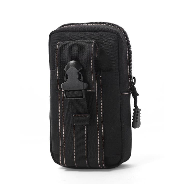 Tas hp sarung pinggang army tactical carabiner waistbag 5 6 inch Hitam