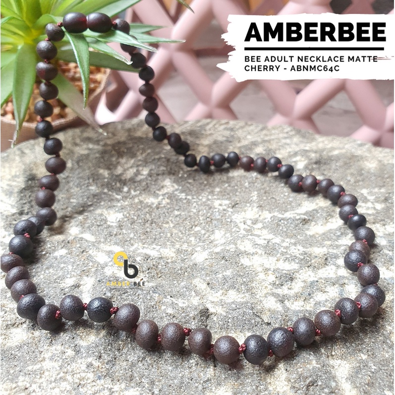 Kalung Amber Dewasa ORI Baltic Lithuania Premium Matte Cherry NAMC64C by AmberBee