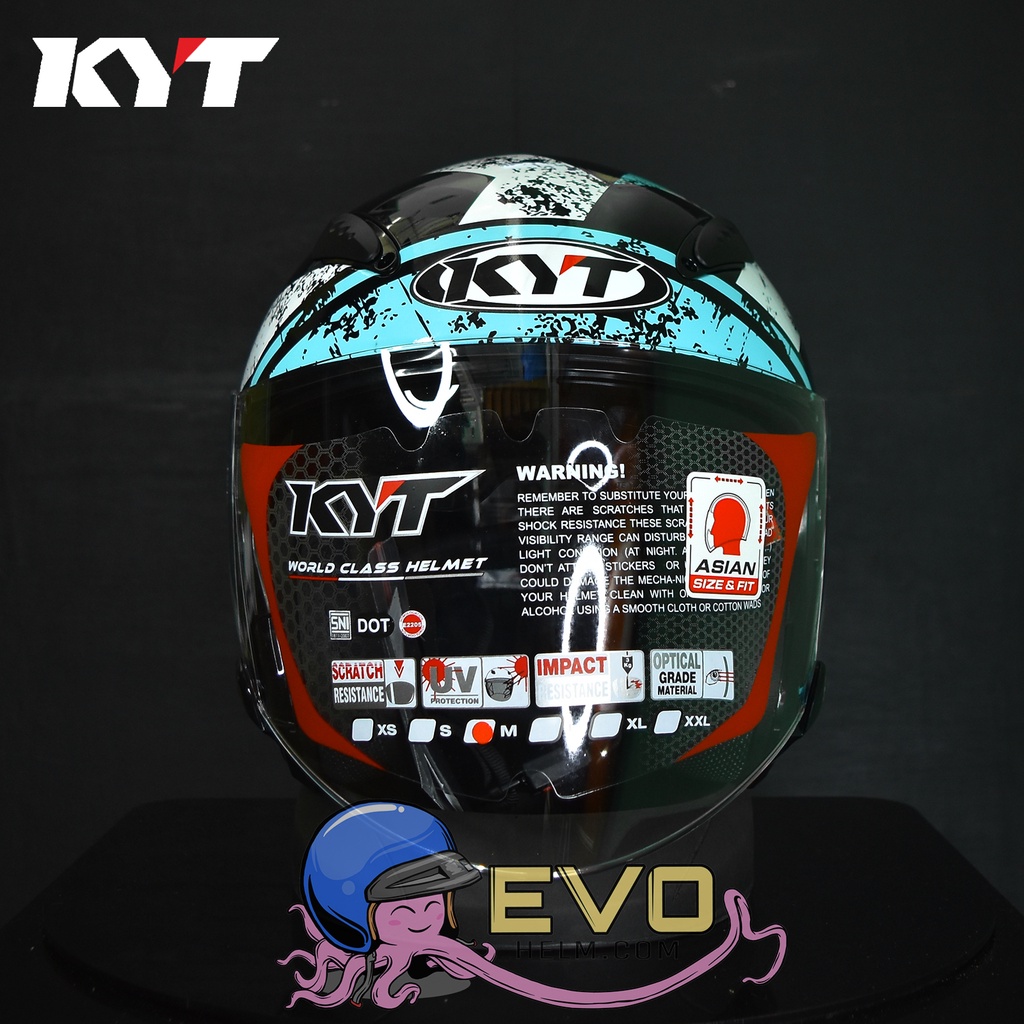 KYT GALAXY_SERI #5 BLACK WHITE RED (DOUBEL VISOR)