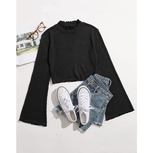 BLOUSE MANDEVILLA CROP TOP  / TOP BLOUSE TURTLENECK KOREA