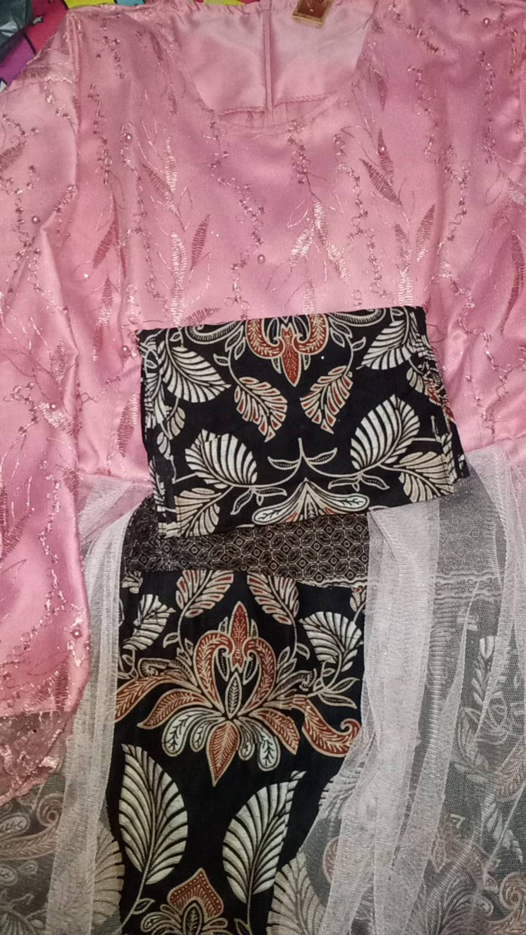 Shopashop Solo Batik Couple Zeline Tulle Mutiara Kombinasi Payet & Tutu